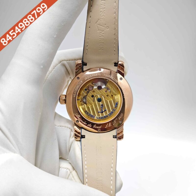 Ulysse Nardin Alexander Great Minute Repeater Westminster Tourbillon Jaq Rose Gold Blue Dial Swiss Automatic Watch - Image 4