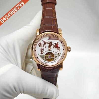 Ulysse Nardin Alexander Great Minute Repeater Westminster Tourbillon Jaq Rose Gold White Dial Swiss Automatic Watch