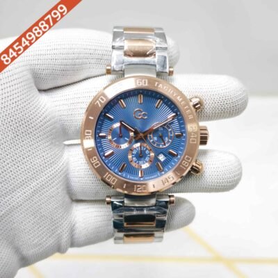 GC Chronograph Rose Gold Blue Dial Dual Tone Swiss Watch