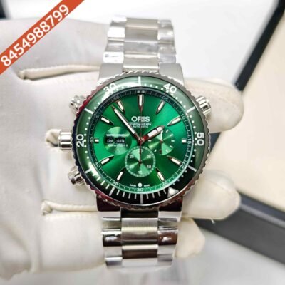Oris Carlos Coste Cronograph Limited edition Steel Green Dial Swiss Automatic Watch