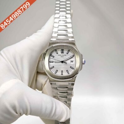 Patek Philippe Geneve Steel White Dail Swiss Automatic Watch