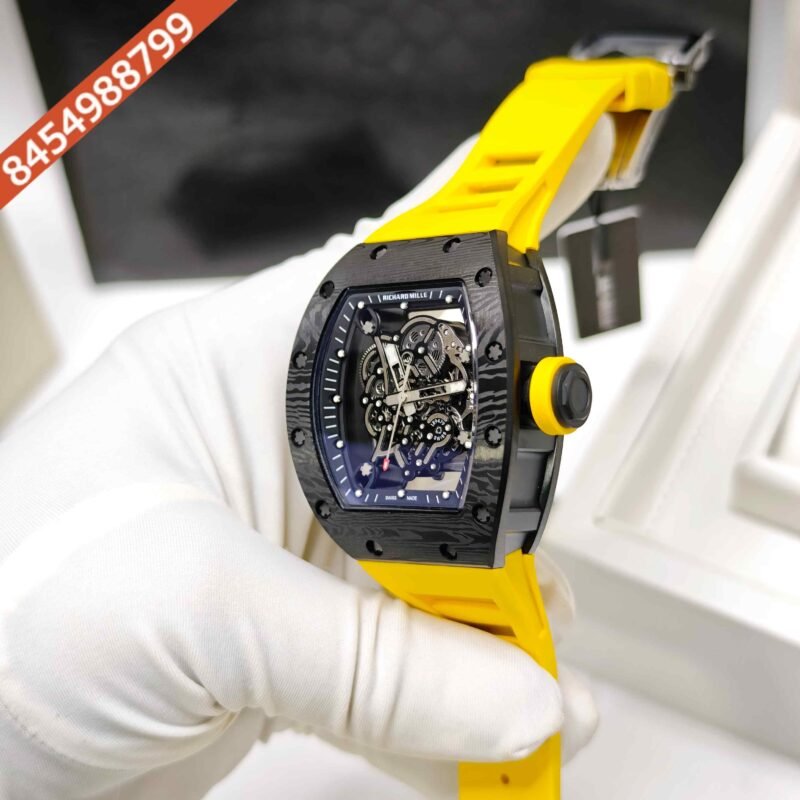 Richard Mille RM 055 Bubba Watson Ceramic Black Skeleon Dial Yellow Rubber Strap Swiss Automatic Watch - Image 2