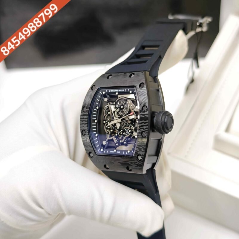 Richard Mille RM 055 Bubba Watson Ceramic Full Black Skeleon Dial Rubber Strap Swiss Automatic Watch - Image 2