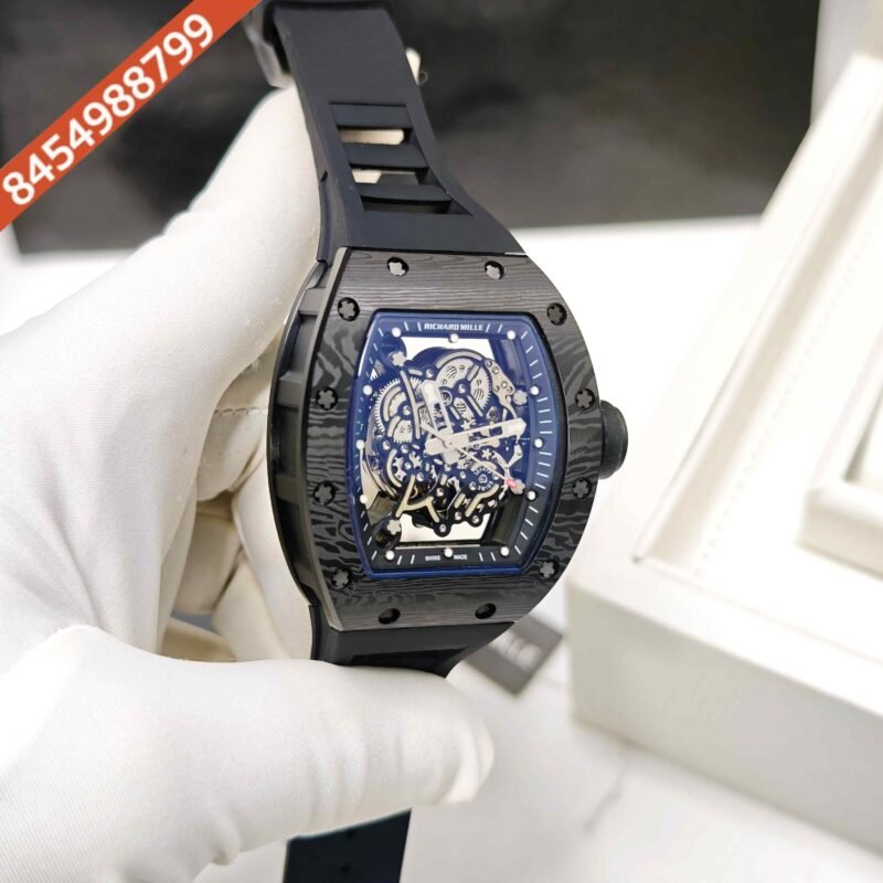 Richard Mille RM 055 Bubba Watson Ceramic Full Black Skeleon Dial Rubber Strap Swiss Automatic Watch - Image 3