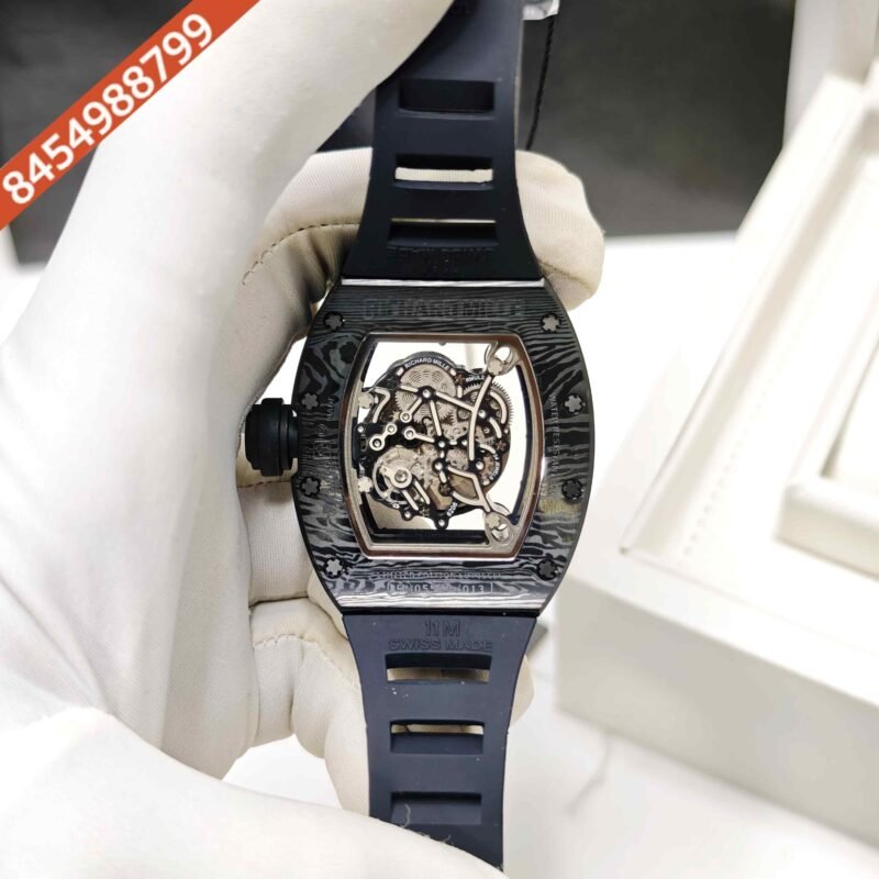 Richard Mille RM 055 Bubba Watson Ceramic Full Black Skeleon Dial Rubber Strap Swiss Automatic Watch - Image 4