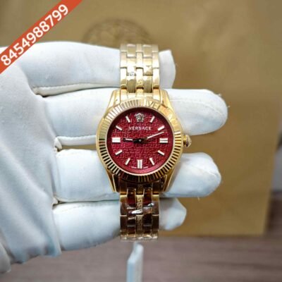 Versace Greca Golden Red Dial Swiss Watch