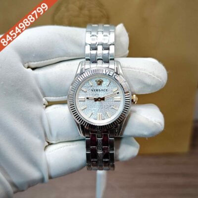 Versace Greca Staal White Dial Swiss Watch