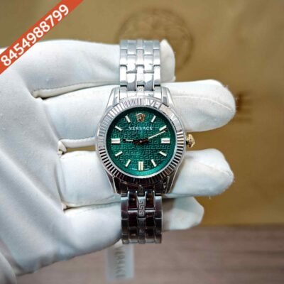 Versace Greca Steel Green Dial Swiss Watch