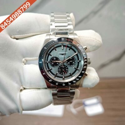 Longines Conquest Chronograph Steel Grey Dial Open Back Swiss Automatc Watch