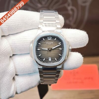 Patek Philippe Nautilus Steel Grey Dial Swiss Semi ETA Quartz Womens Watch