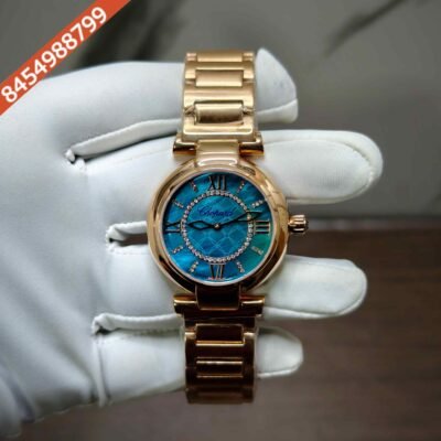 Chopard Imperiale Full Rose Gold Mother Of Peral Blue Dial Swiss Quartz Watch