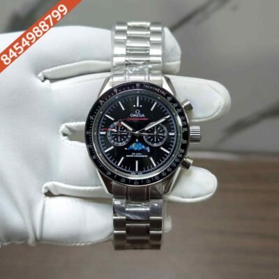 Omega Speedmaster Moonphase Steel Black Dial  Steel Strap Swiss Automatic Watch