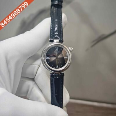 Tissot Desir Steel Balck Dial With Black Leather Strap Swiss Quartz Watch