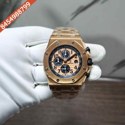 Audemars Piguet Royal Oak Offshore Chronograph Rose Gold champagne Dial Swiss Quartz Watch