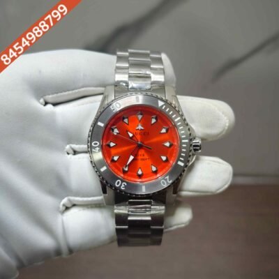 Gucci Dive YA136357 Orange Dial Stainless Steel Swiss Watch