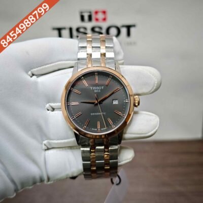 Tissot Classic Dream Swissmatic Steel Rose Gold Grey Dial Dual Tone Swiss Automatic Watch