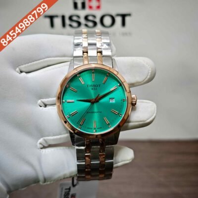 Tissot Classic Dream Swissmatic Steel Rose Gold Light Green Dial Dual Tone Swiss Automatic Watch