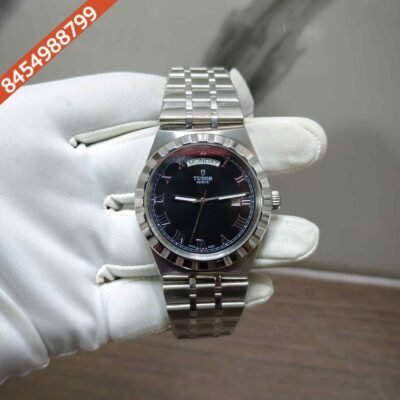 Tudor Royal Day-Date Steel Black Dial Roman Marker Swiss Automatic Watch