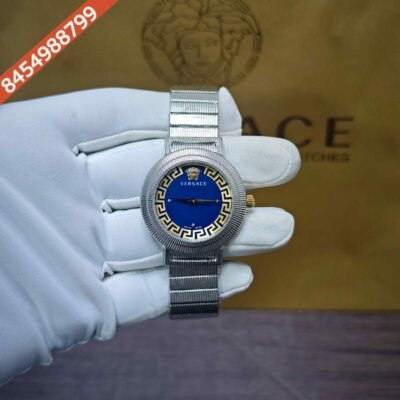 Versace Greca Chic Steel Blue Dial Swiss Quartz Watch