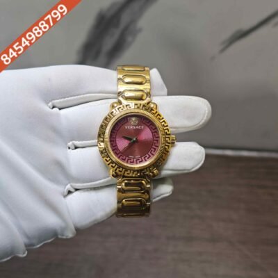 Versace Greca Twist Gold Red Dial Swiss Quartz Watch