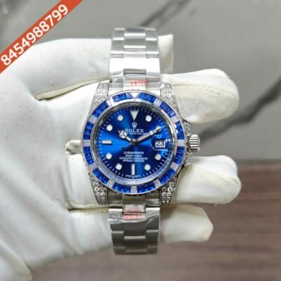 Rolex Submariner Steel Diamond Bazel Full Blue Dial Swiss Automatic Watch