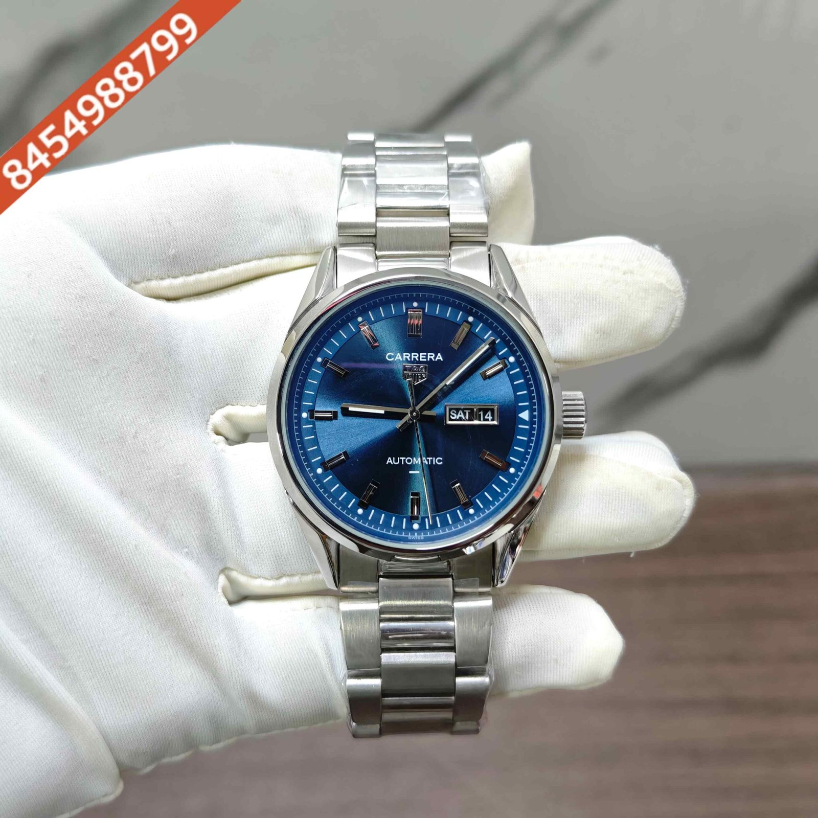 TAG Heuer Carrera Day-Date Steel Blue Dial Swiss Automatic Watch