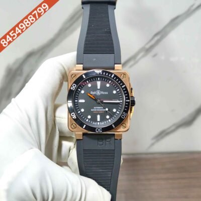 Bell & Ross BR 03-92 Diver Rose Gold Full Black Rubber Strap Swiss Automatic watch