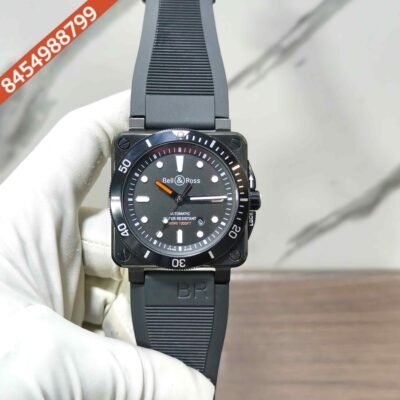 Bell & Ross BR 03-92 Diver Steel Black Coated Full Black Rubber Strap Swiss Automatic watch