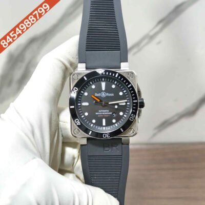 Bell & Ross BR 03-92 Diver Steel Full Black Rubber Strap Swiss Automatic watch