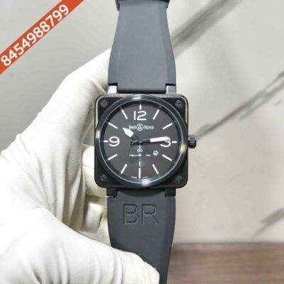 Bell & Ross BR 03-92 S Steel Black Coated Full Black Rubber Strap Swiss Quartz watch